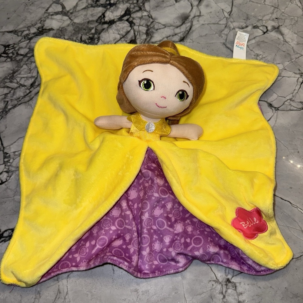 Disney Baby Belle Lovey Plush 14" Security Blanket Toy Princess Doll